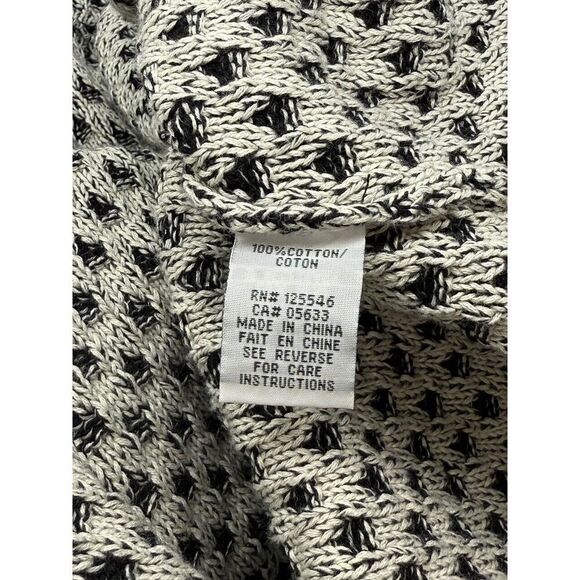 Habitat Clothes to Live In Knit Mock Neck Sweater Vest Buttons Size S Black Tan - Picture 7 of 9